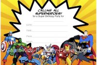 Free Printable Party Invitations The Avengers | Superhero pertaining to Avengers Birthday Card Template