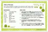 Free Printable Recipe Card Template For Word with Recipe Card Design Template