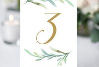 Free Printable Table Numbers, Greenery Wedding | Wedding in Table Number Cards Template