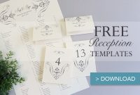 Free Printable Wedding Reception Templates for Table Place Card Template Free Download
