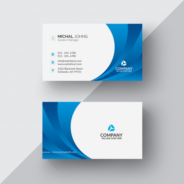 Free Psd | Blue And White Business Card in Visiting Card Templates For Photoshop