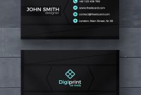Free Psd | Dark Business Card Template with Calling Card Template Psd