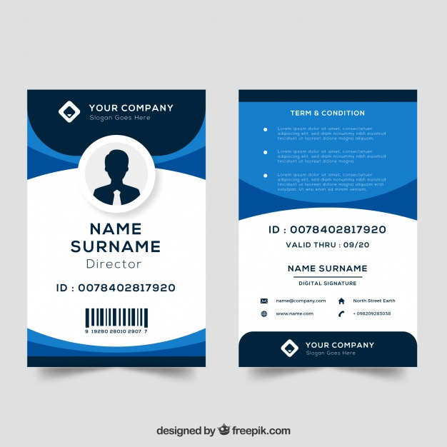 Free Vector | Id Card Template inside Pvc Card Template