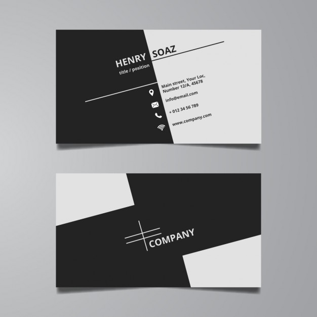 Free Vector | Simple Black And White Business Card Template with regard to Black And White Business Cards Templates Free