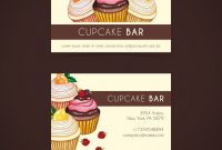 Free Vector | Watercolor Cupcake Business Card Template in Cake Business Cards Templates Free