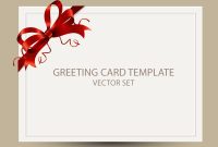 Freebie: Greeting Card Templates With Red Bow – Ai, Eps, Psd with regard to Greeting Card Layout Templates
