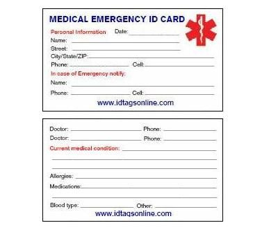 Free+Printable+Medical+Wallet+Id+Cards | Medical Emergency with In Case Of Emergency Card Template