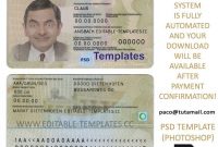 Fully Editable Id Driving Licence Template Psd Template | Id intended for Florida Id Card Template