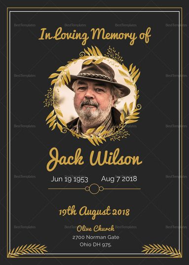 Funeral Invitation Card Template | Funeral Invitation for Funeral Invitation Card Template