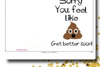 Get Well Card – Funny Get Well Soon Card – Printable Card – Feel Better  Soon Card throughout Get Well Card Template