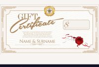 Gift Certificate Retro Design Template inside Gift Card Template Illustrator