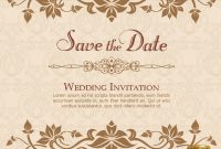 Golden Floral Wedding Invitation Template – Vector Download with Invitation Cards Templates For Marriage