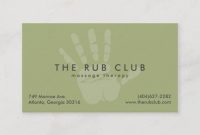 Green Handprint Massage Therapy Business Card intended for Massage Therapy Business Card Templates