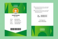 Green Id Card Template – Download Free Vectors, Clipart within Template For Id Card Free Download