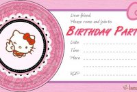 Hello Kitty Invitations – Free Printable Templates with Hello Kitty Birthday Card Template Free