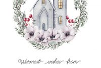 House And Pine Wreath – Moving Announcement Template (Free intended for Moving House Cards Template Free