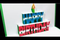 How To Make A Birthday Pop Up Card (Kirigami 3D) Happy with Happy Birthday Pop Up Card Free Template