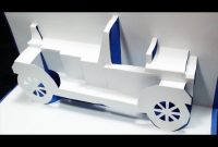 How To Make A Classical Car Pop Up Card | Free Template – (Kirigami 3D)  Greeting Card! for Templates For Pop Up Cards Free