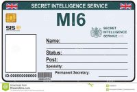 Identity A Secret Agent Of Mi 6 Stock Vector – Illustration intended for Mi6 Id Card Template
