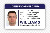 Identity Document Photo Identification Security Hologram inside Personal Identification Card Template