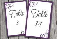 Instant Download Bordered Flourish "amy" Table Number Cards regarding Table Number Cards Template