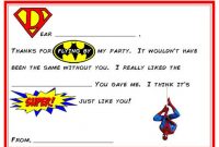Instant Download: Superhero "fill In The Blank" Thank You inside Superman Birthday Card Template