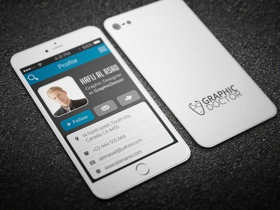 Iphone Style Business Card | Examples Of Business Cards with Iphone Business Card Template