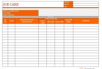 Job Card Format | Word Document | Excel | Pdf | Sample within Sample Job Cards Templates