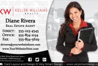 Keller Williams Realty Business Cards Templates 3B with Real Estate Agent Business Card Template