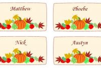 Kootation | Thanksgiving Place Cards, Place Card throughout Thanksgiving Place Card Templates