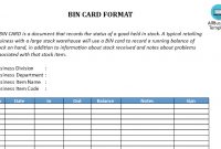 Kostenloses Bin Card Format within Bin Card Template