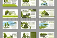 Landscape Design Studio Business Card  | Stock Vector intended for Gardening Business Cards Templates
