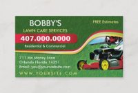 Landscaping Lawn Care Mower Business Card Template with regard to Landscaping Business Card Template