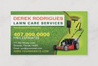 Landscaping Lawn Care Mower Business Card Template | Zazzle with Lawn Care Business Cards Templates Free