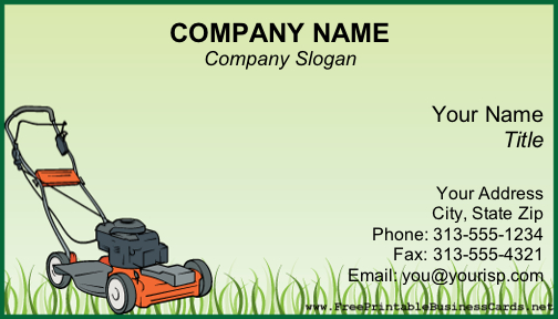 Lawnmower Business Card | Lawn Care Business Cards, Lawn with Lawn Care Business Cards Templates Free