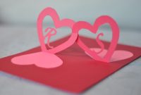 Linked Hearts Pop Up Card Template | Pop Up Card Templates within Twisting Hearts Pop Up Card Template