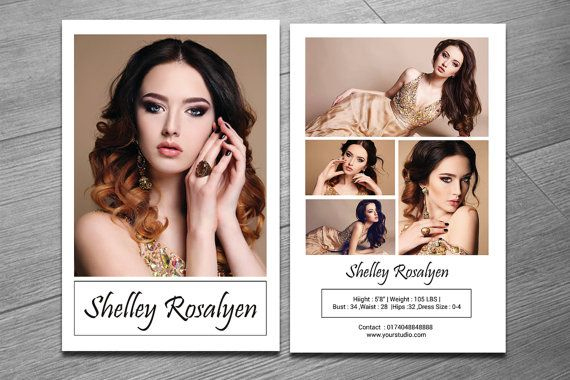 Model Comp Card Template Modeling Comp Card Ms Word | Etsy throughout Free Model Comp Card Template Psd