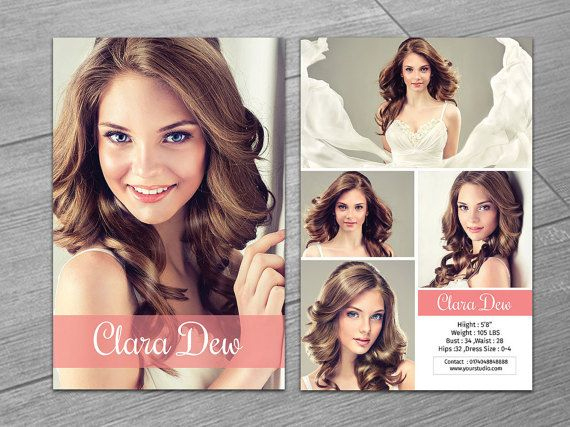 Modeling Comp Card Template | 5.5X8.5 Model Card | Photoshop with Free Zed Card Template