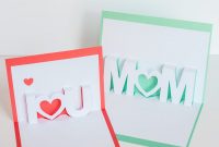 Mom, I Love You Pop Up Cards With Free Silhouette Cut Files intended for I Love You Pop Up Card Template