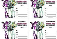 Monster High Birthday Invitations – Free Printable with regard to Monster High Birthday Card Template