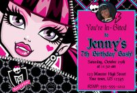 Monster High Birthday Invitations Ideas – Free Printable throughout Monster High Birthday Card Template
