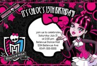 Monster High Invitations Template | Monster High Birthday in Monster High Birthday Card Template