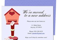 Moving Announcements : Mailbox Moving Announcement Card with Moving Home Cards Template