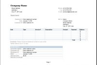 Ms Excel Billing Statement Editable Printable Template with Credit Card Statement Template Excel