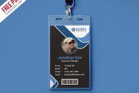 Multipurpose Dark Office Id Card Free Psd Template intended for Id Card Design Template Psd Free Download