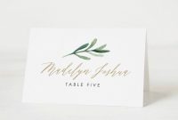 Name Place Card Template ~ Addictionary regarding Table Place Card Template Free Download