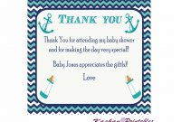 Nautical Baby Shower Thank You Card – Baby Shower Thank You intended for Template For Baby Shower Thank You Cards