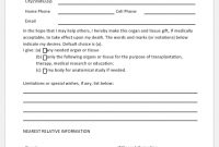 Organ Donation Form Template For Ms Word | Printable Medical regarding Organ Donor Card Template