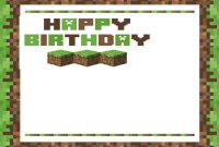 Party At Ease With Minecraft Invitations | Free Invitation inside Minecraft Birthday Card Template