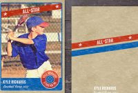 Photography Photo Card Template: Retro Sports Baseball Card in Baseball Card Template Psd